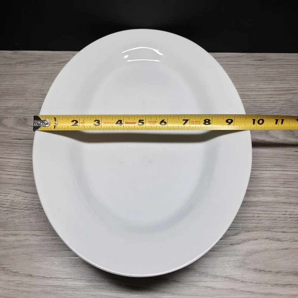 Vintage White Oval Platter - 13.75